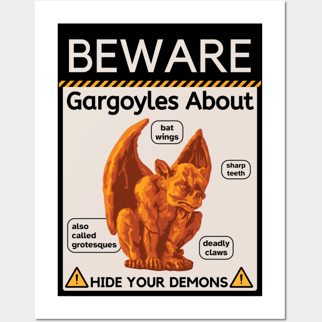 Beware Gargoyles About Wall Art by Slightly Unhinged